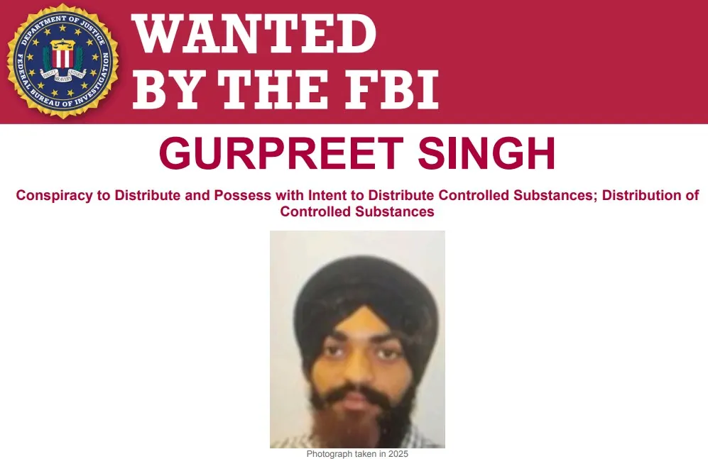 पंजाब का गुरप्रीत सिंह FBI की मोस्ट वॉन्टेड सूची में, संगठित अपराध का मामला