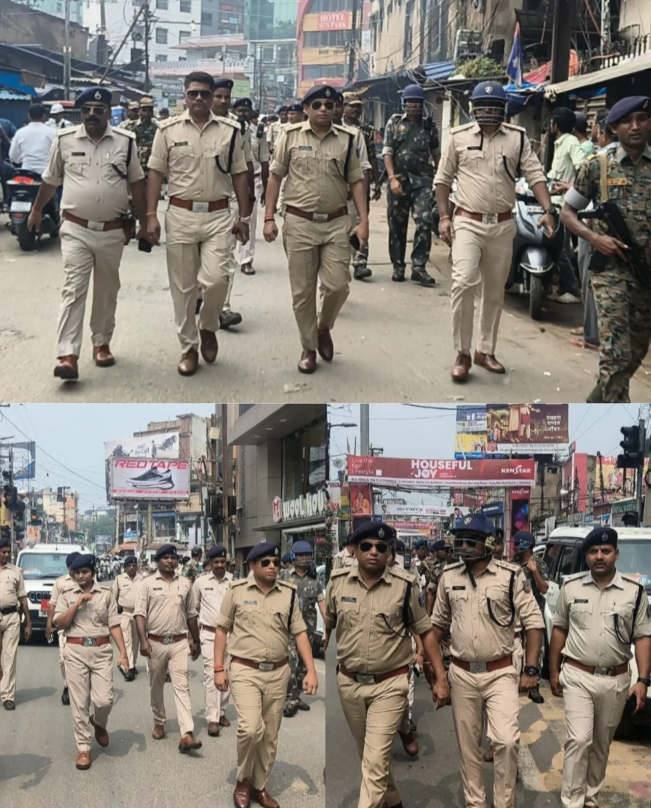 दुर्गा पूजा के मद्देनजर रांची पुलिस ने निकाला फ्लैग मार्च