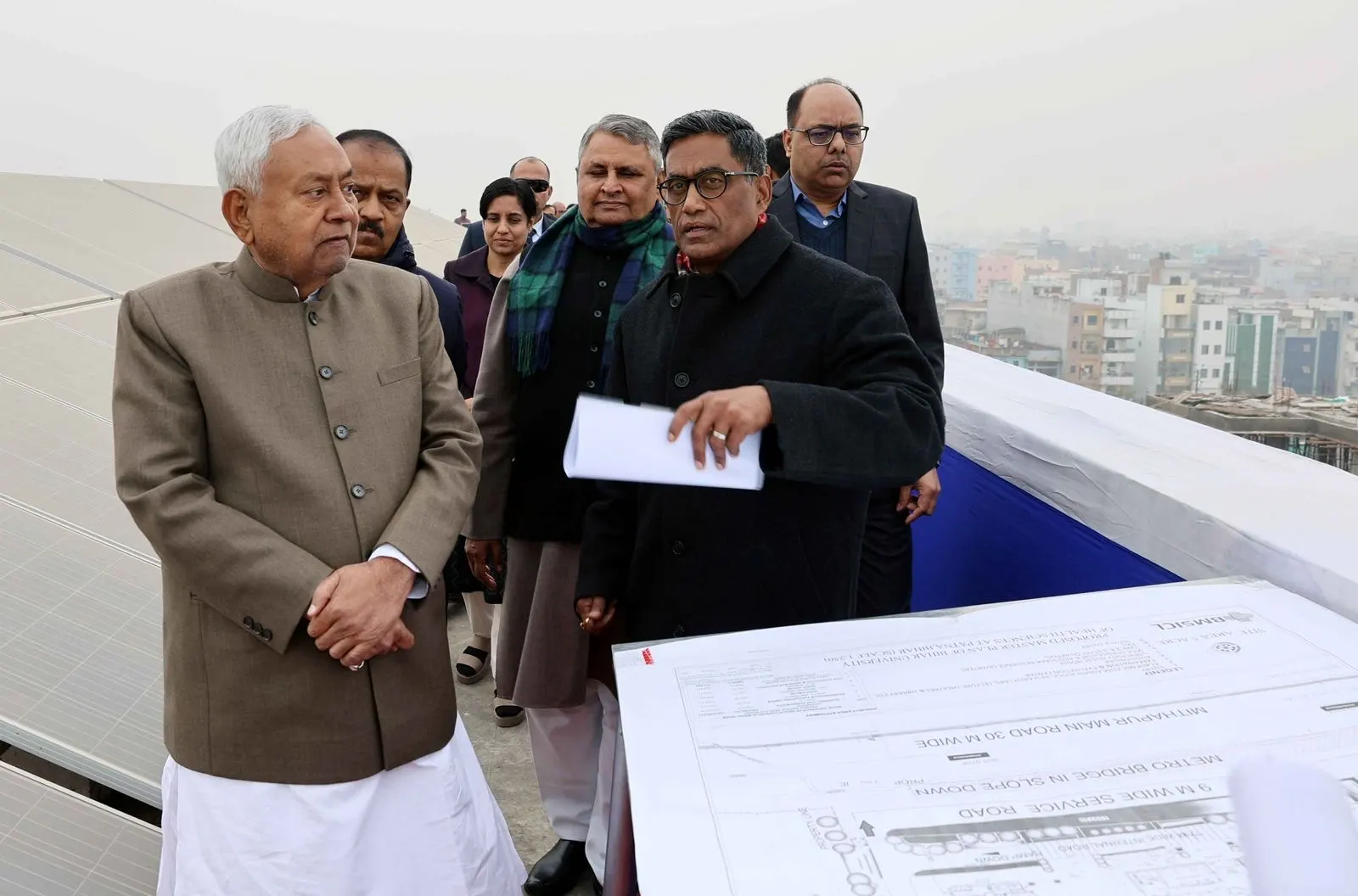 मुख्यमंत्री नीतीश कुमार ने मीठापुर में बन रहे दो विश्वविद्यालयों का किया निरीक्षण
