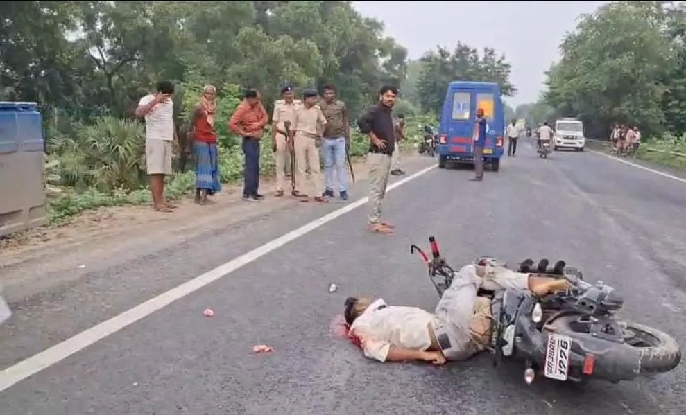 सड़क दुघर्टना में बाइक सवार की मौत