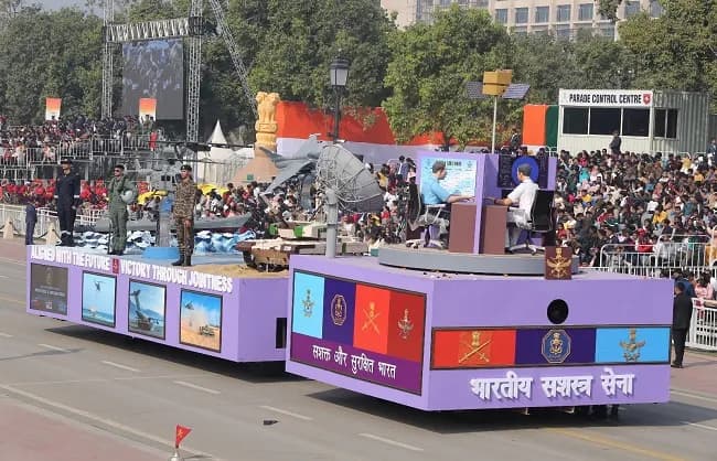 कर्तव्य पथ पर तीनों सेनाओं की संयुक्त झांकी में दिखेगा युद्ध क्षेत्र का परिदृश्य