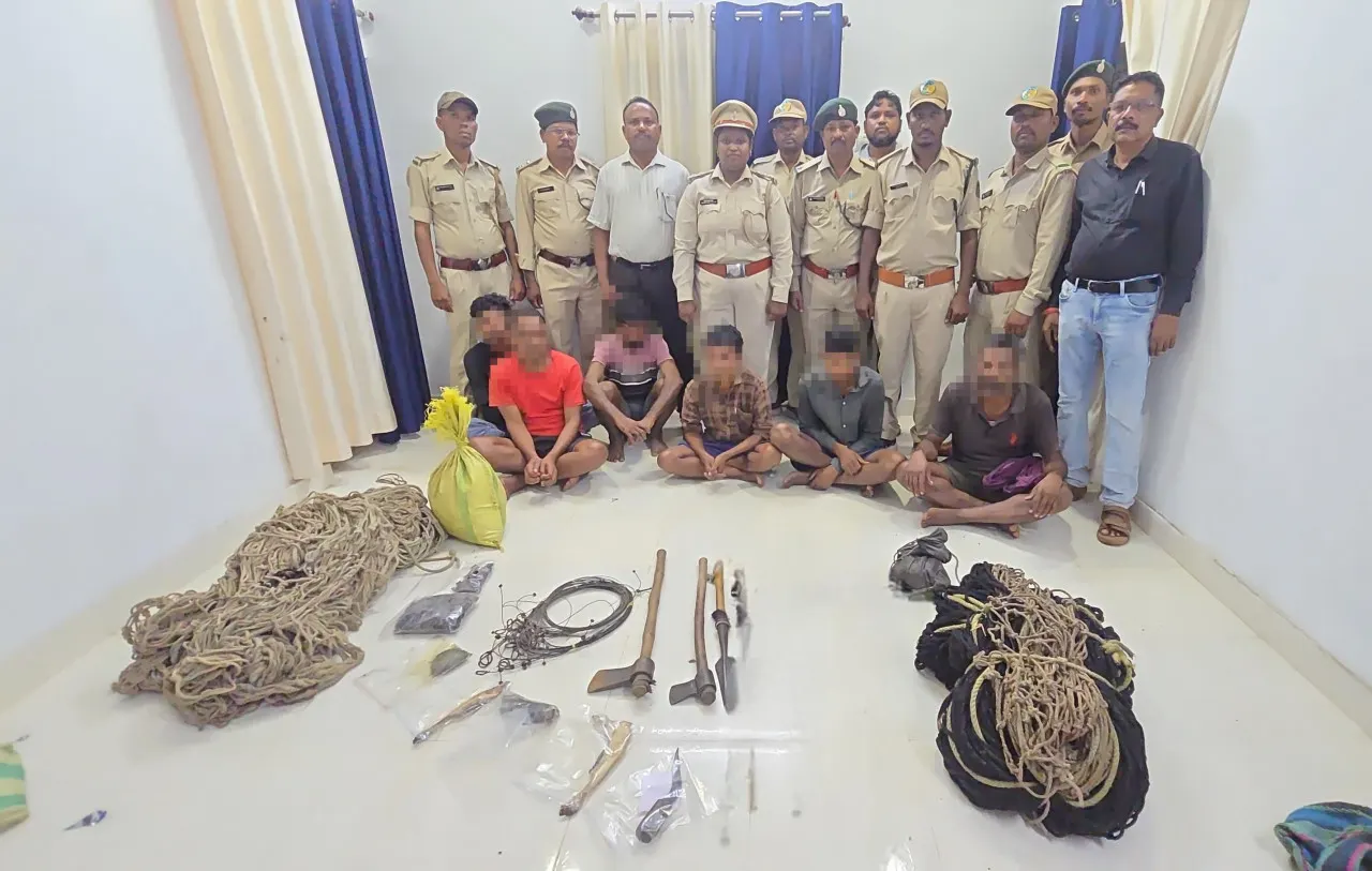 वन्यजीव शिकार मामले में बड़ी कार्रवाई, इंद्रावती टाइगर रिजर्व से छह गिरफ्तार