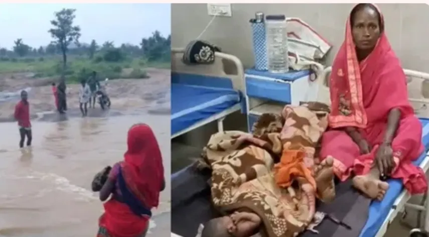 बलरामपुर जिले में स्वास्थ्य व्यवस्था बदहाल, पैदल अस्पताल जा रही गर्भवती महिला का बीच रास्ते में हुआ प्रसव