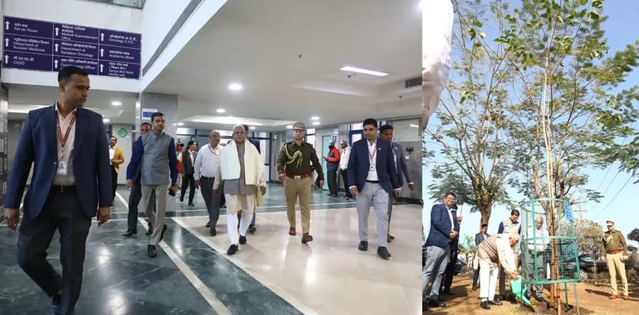 राज्यपाल पटेल ने एम्स का किया भ्रमण, अस्पताल की व्यवस्थाओं की ली जानकारी