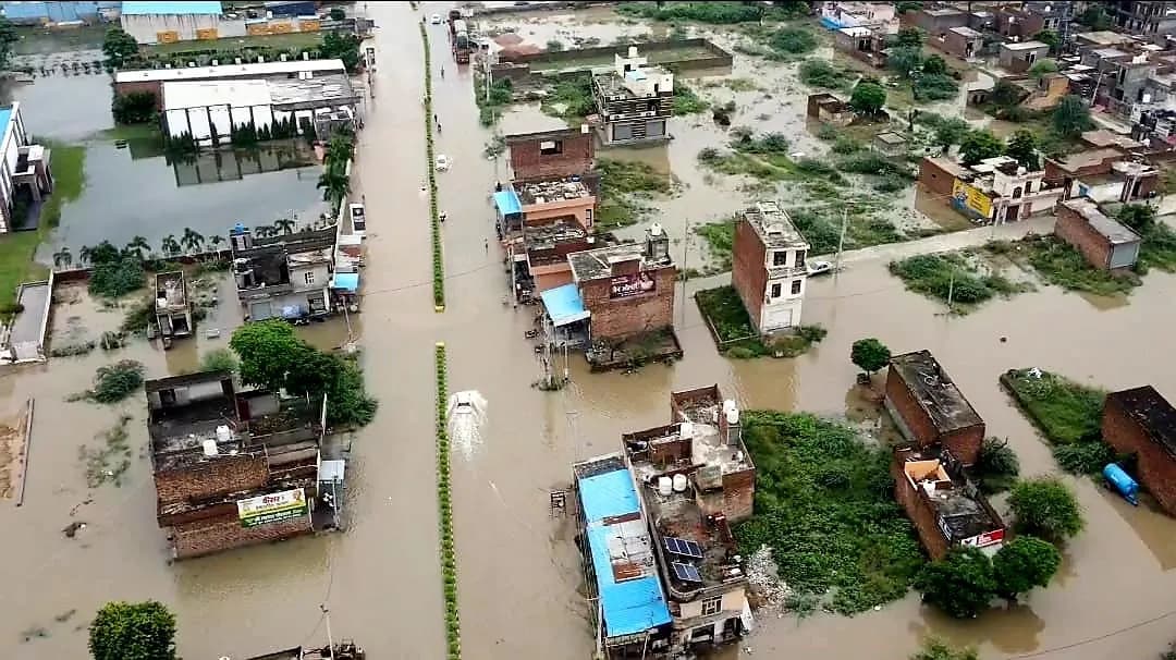 फतेहाबाद में घग्गर ड्रेन टूटने से सैंकड़ों एकड़ खेत जलमग्न,लोगों की मुश्किलें बढ़ी