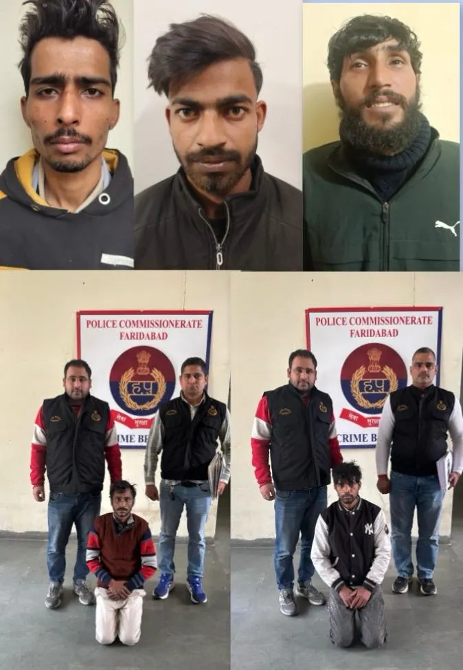 फरीदाबाद में पुलिस ने अवैध हथियारों समेत पांच आरोपी पकड़े