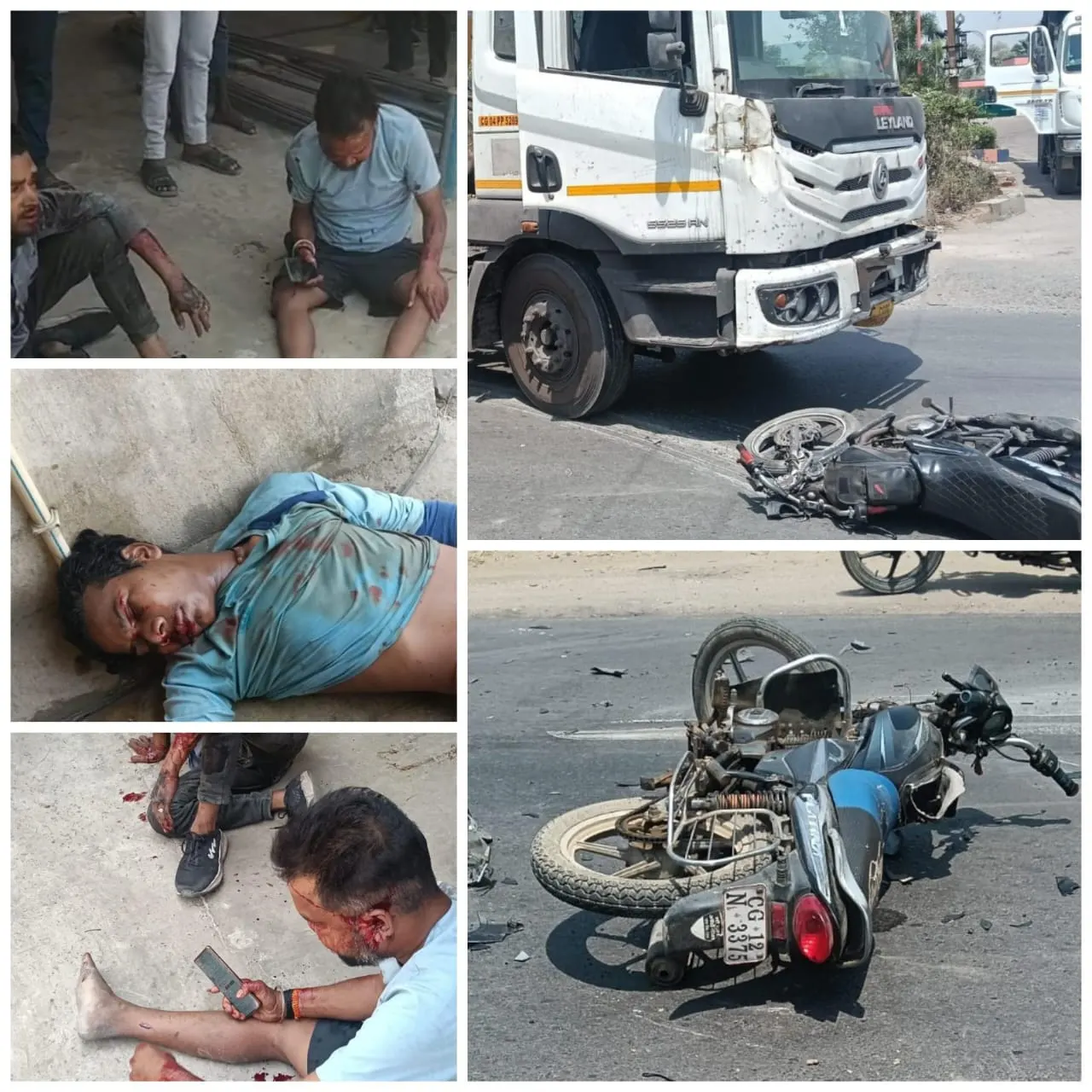 तेज रफ्तार का कहर: कोयला लदे ट्रेलर की टक्कर में पूर्व जनपद उपाध्यक्ष सहित चार गंभीर घायल