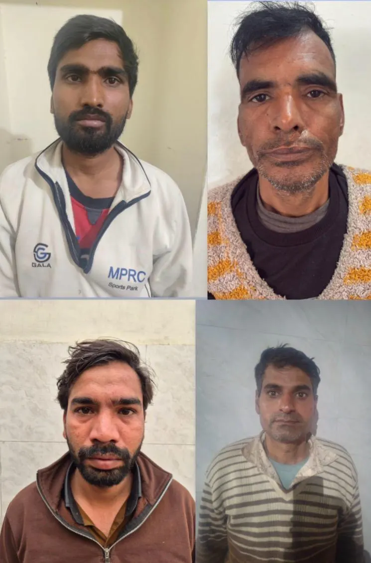फरीदाबाद : अवैध हथियार सहित चार युवक गिरफ्तार, चार देसी कट्टे बरामद