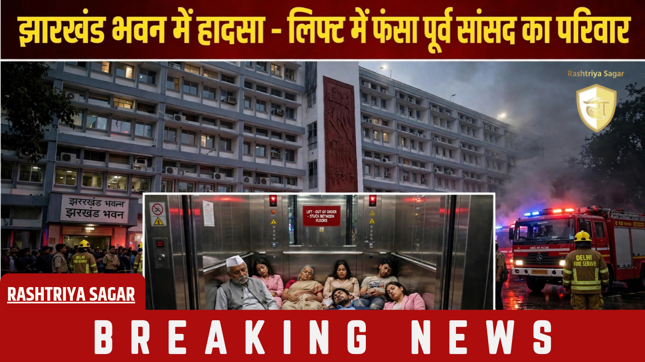 लिफ्ट में फंसा परिवार, नहीं मिला टेक्निकल स्टाफ... गुस्साए पूर्व सांसद ने झारखंड भवन में की तोड़फोड़