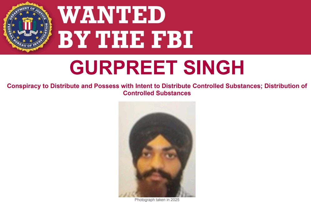 पंजाब का गुरप्रीत सिंह FBI की मोस्ट वॉन्टेड सूची में, संगठित अपराध का मामला