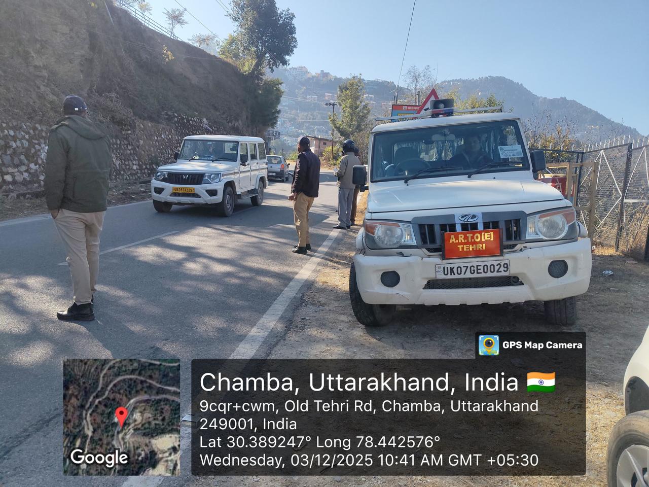 टिहरी, कोटी व बी पुरम क्षेत्रों में चेकिंग के दाैरान 22 वाहनों के चालान व चार वाहन सीज
