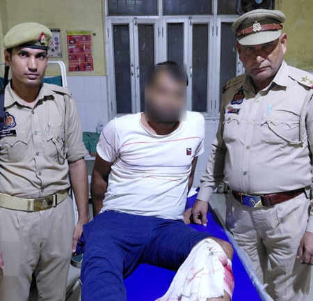 फिरोजाबाद में पुलिस-बदमाश मुठभेड़, एक घायल; साथी भी गिरफ्तार