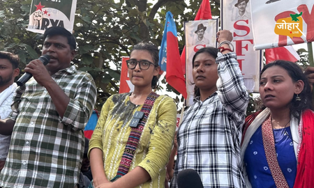 रांची छात्र आंदोलन: विधानसभा मार्च के दौरान AISA अध्यक्ष नेहा बोरा पर स्याही फेंकी गई, जमकर हंगामा