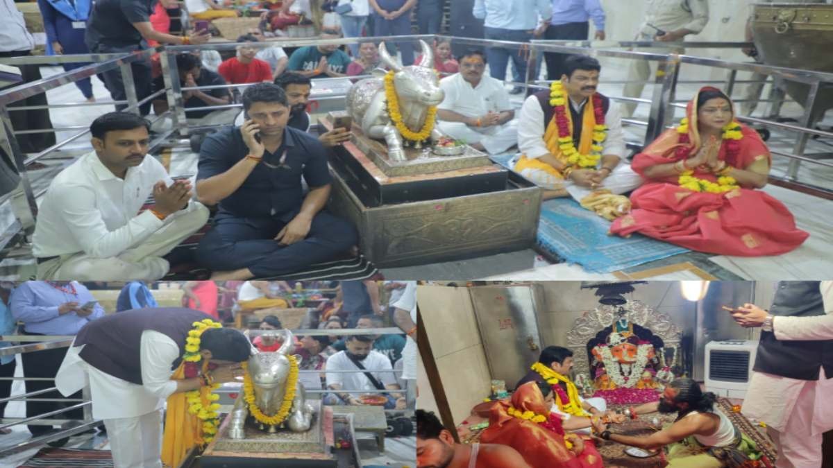 कैबिनेट मंत्री गाेविंद सिंह राजपूत  और अर्जुन अवार्डी खिलाड़ी दीपा मलिक ने किए बाबा महाकाल के दर्शन