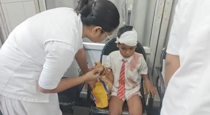 छत्तीसगढ़ के जांजगीर में स्कूली वैन पलटी, 10 बच्चे घायल