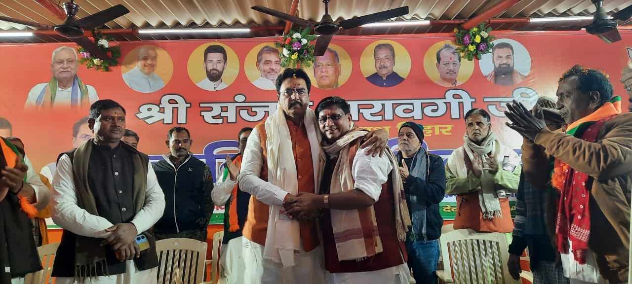 भाजपा प्रदेश अध्यक्ष संजय सरावगी का भागलपुर जिले के बिहपुर में भव्य स्वागत