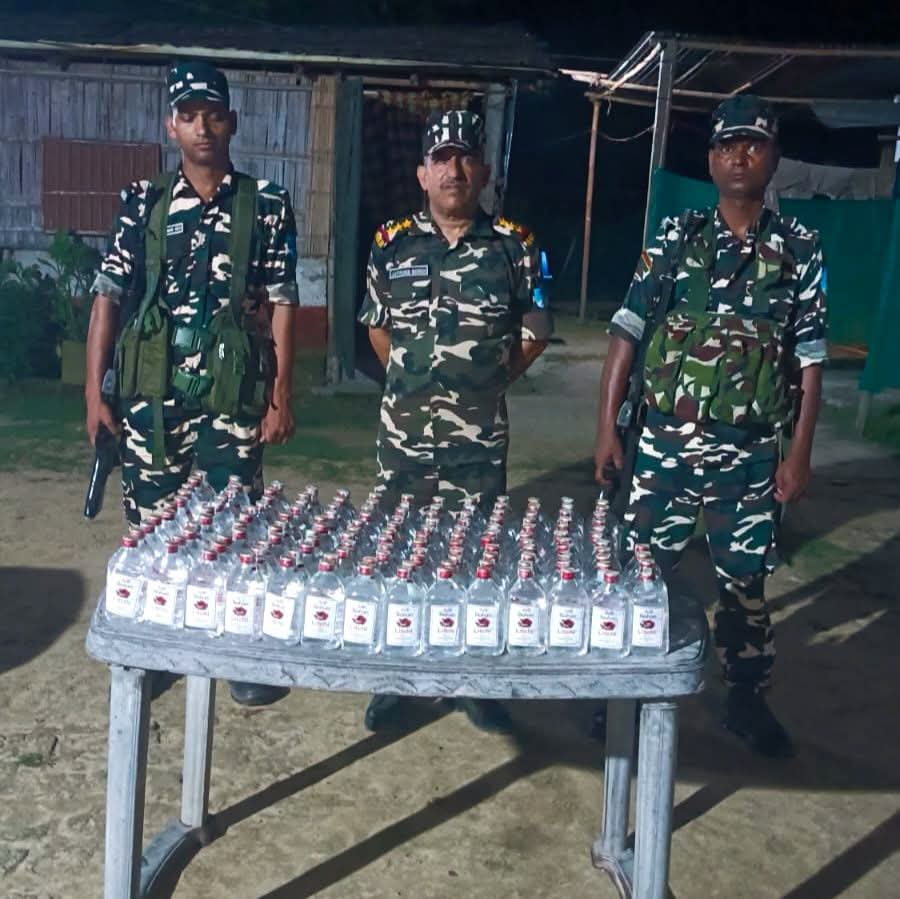 भारत-नेपाल सीमा पर एसएसबी ने 147 बोतल नेपाली शराब की जब्त, तस्कर फरार