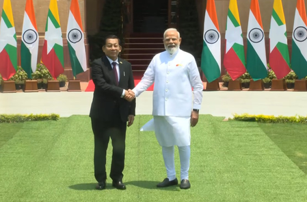 भारत-म्यांमार संबंधों को मजबूती देने पर पीएम मोदी और राष्ट्रपति की चर्चा